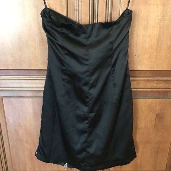 Black satin midi dress with silver studs NWT - Picture 5 of 5